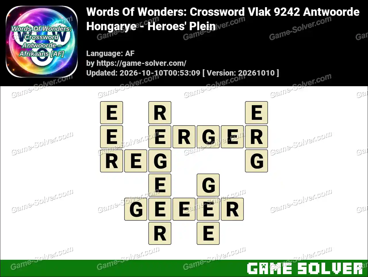 Words Of Wonders: Crossword Vlak 9242 Antwoorde – Hongarye – Heroes’ Plein
